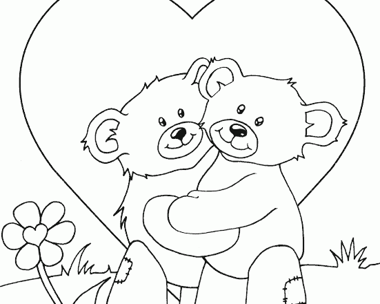 Due orsetti che si abbracciano disegni da colorare