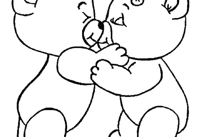 Due orsetti che si baciano disegni da colorare