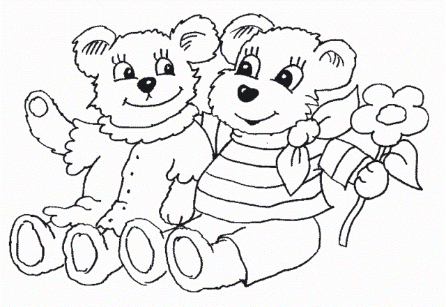 Due orsetti da stampare e colorare gratuitamente