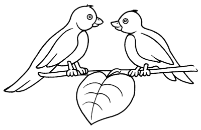 Due semplici uccellini disegni da colorare gratis animali