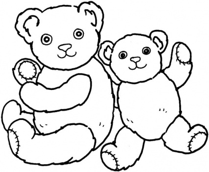 Due teneri orsetti da stampare e colorare gratis