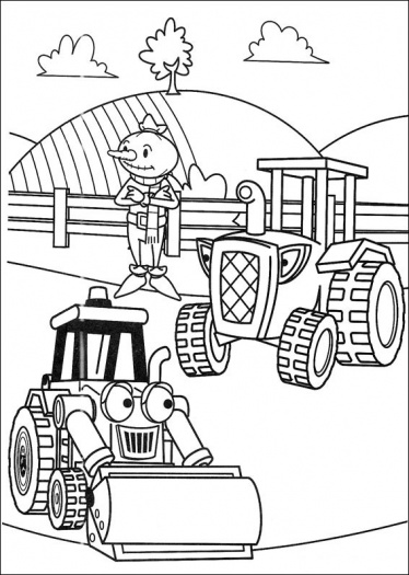 Due trattori disegno da colorare gratis