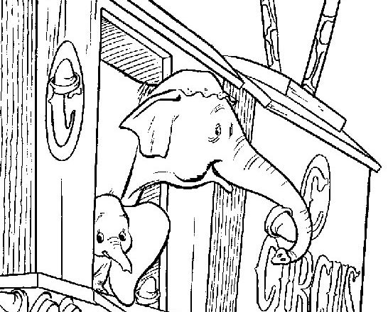 Dumbo al circo disegni da colorare gratis