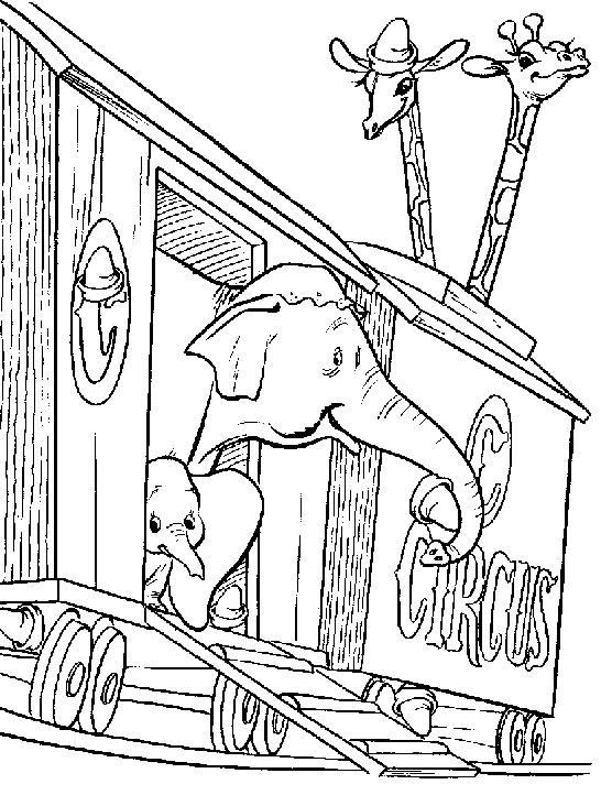 Dumbo al circo disegni da colorare gratis