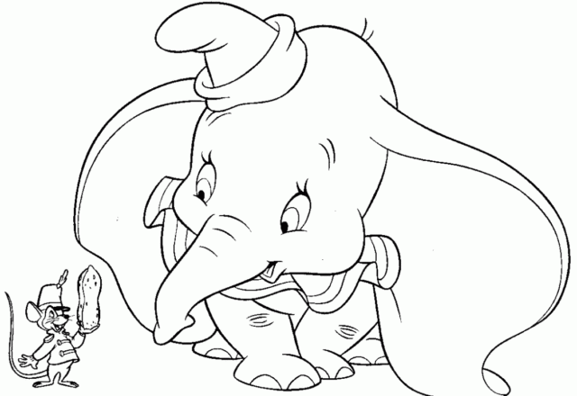 Dumbo e Timoteo amici per la pelle disegni da colorare per bambini