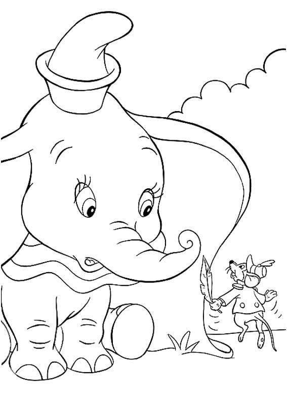 Dumbo e Timoteo immagini da colorare per i bambini