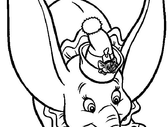 Dumbo e Timoteo in corsa disegni da colorare Disney per bambini