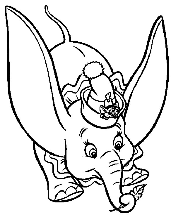 Dumbo e Timoteo in corsa disegni da colorare Disney per bambini