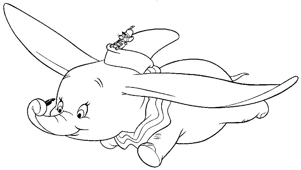 Dumbo e Timoteo in volo disegni da stampare per i bimbi e le bimbe