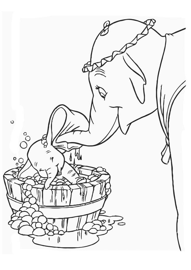 Dumbo l’ ora del bagnetto disegni per bambini