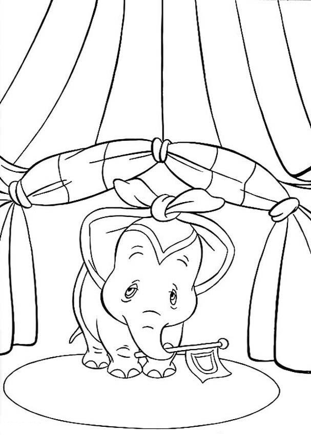 Dumbo triste al circo disegni da colorare gratuiti