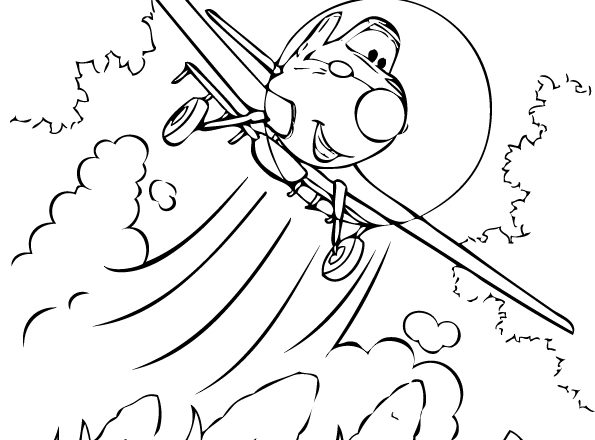 Dusty Crophopper disegno da colorare Disney Planes per bambini
