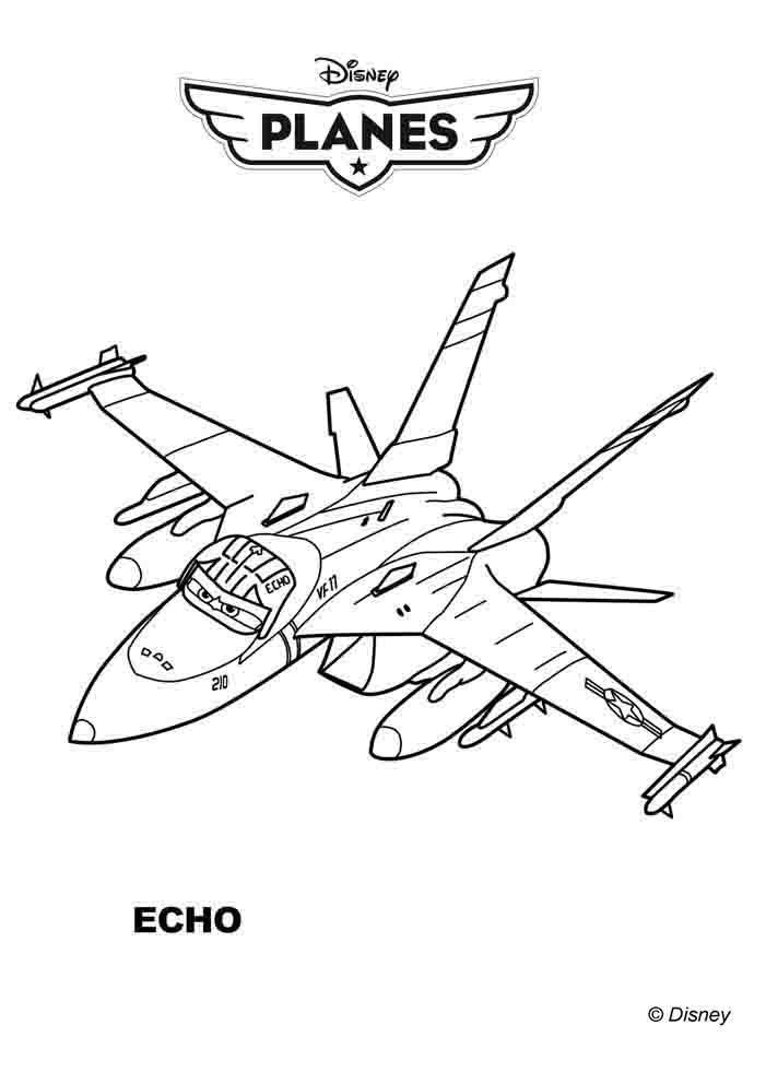 Echo personaggio Disney Planes da stampare e da colorare gratis