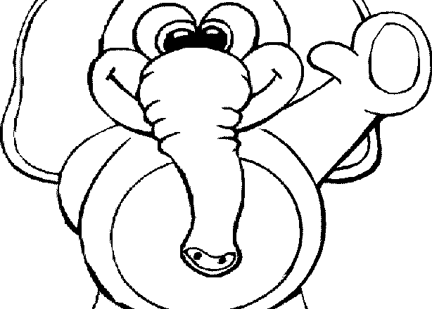 Elefante che saluta con la mano disegno da stampare e da colorare gratis