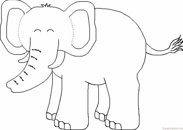 Elefante felice da stampare e da colorare gratis