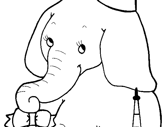 Elefante festa di compleanno disegno da stampare e colorare