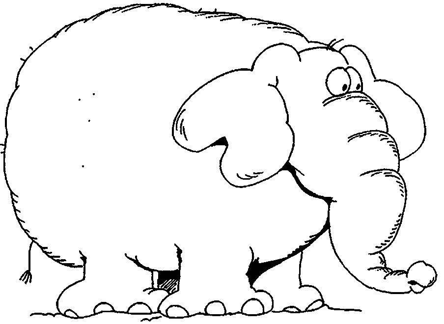 Elefante grasso disegno da stampare e da colorare