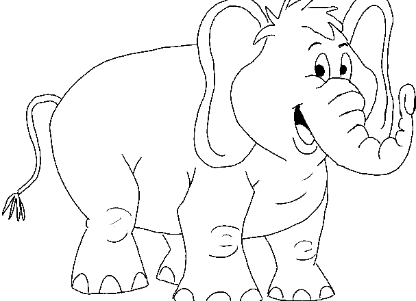 Elefante maschio disegno da colorare gratis