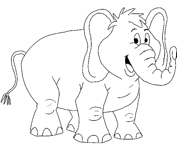 Elefante maschio disegno da colorare gratis