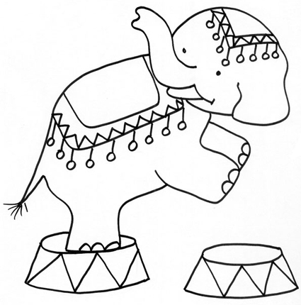 Elefante numero al circo disegno da colorare gratis