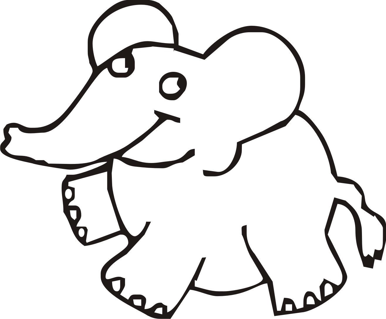 Elefante per bambini disegno da stampare e colorare gratis