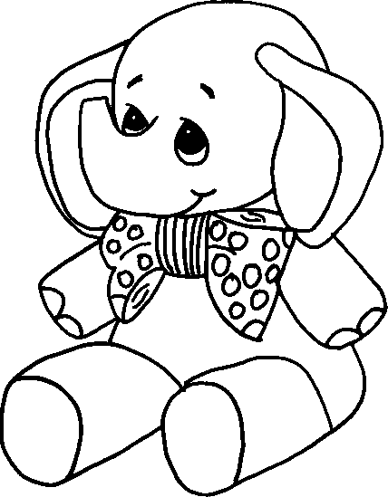 Elefantino con papillon disegno da stampare e colorare per bimbi
