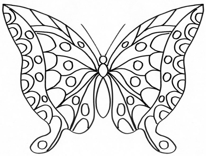 Elegante bella farfalla disegno da colorare