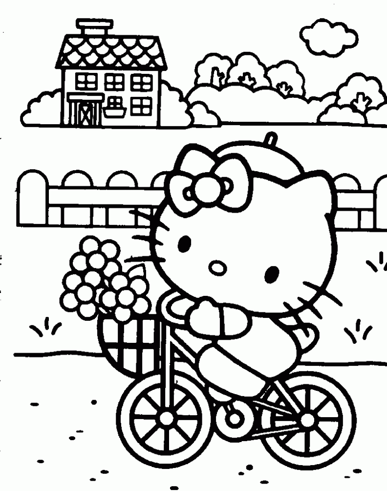 Elegante in bici disegni da colorare gratis