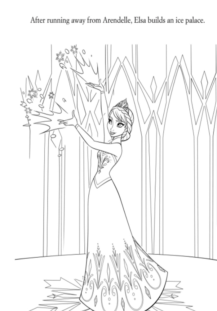 Elsa che costruisce disegni da colorare gratis
