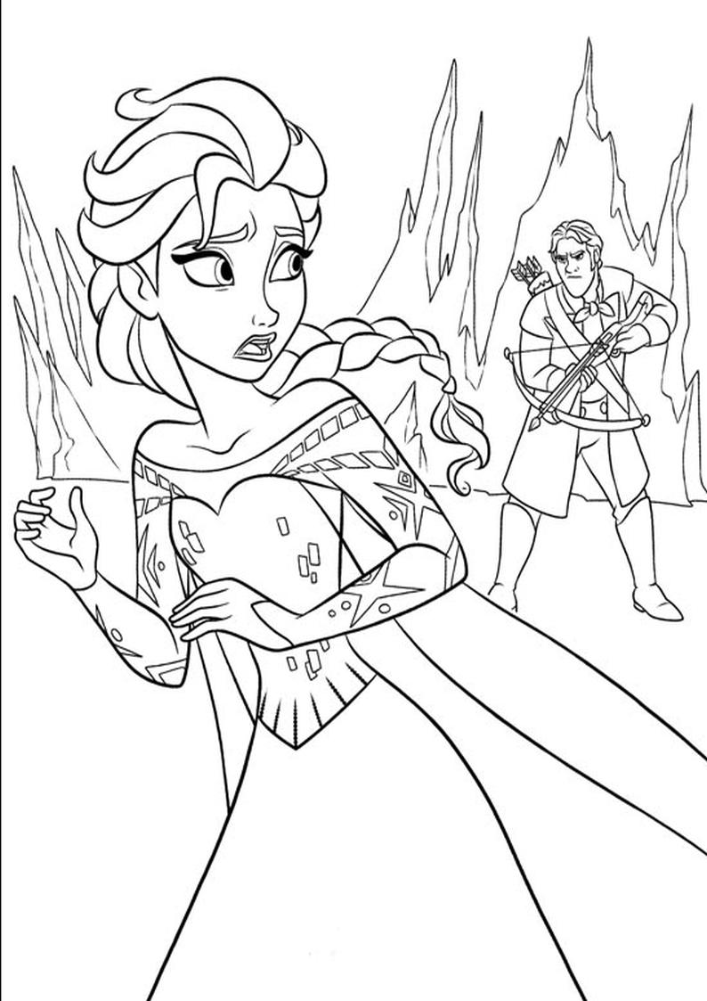 Elsa contro Hans disegni da colorare gratis