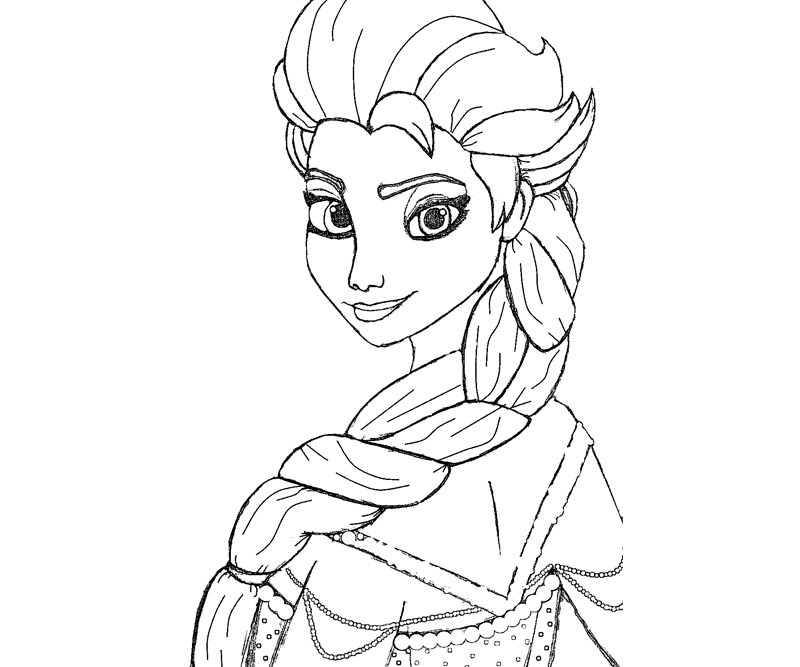 Elsa di spalle disegni da colorare gratis