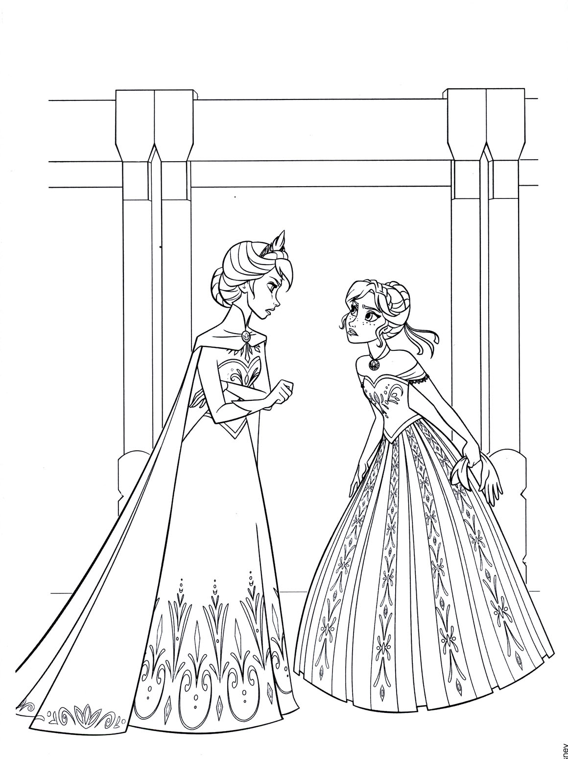 Elsa e Anna disegni da colorare gratis