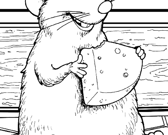 Emile mangia il formaggio disegni da colorare di Ratatouille