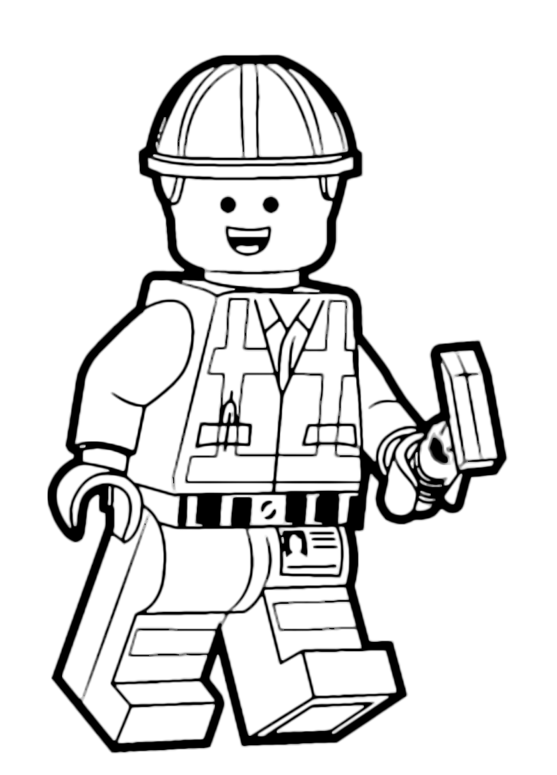 Emmet con attrezzi disegni LEGO da colorare per tutti