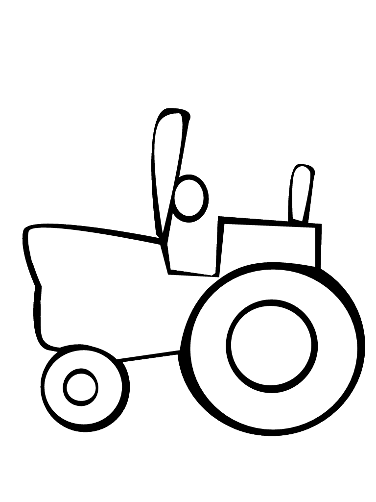 Facile disegno da colorare del trattore per bambini piccoli
