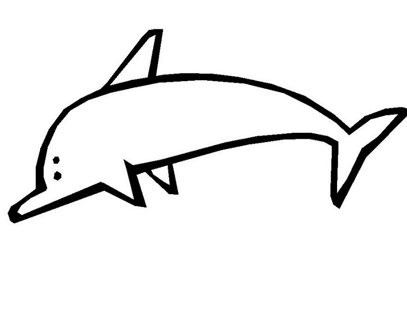 Facile disegno da colorare di un delfino