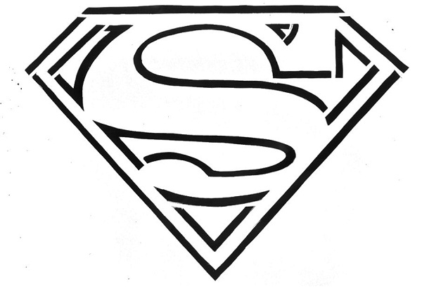 Facile disegno da colorare gratis del logo di Superman