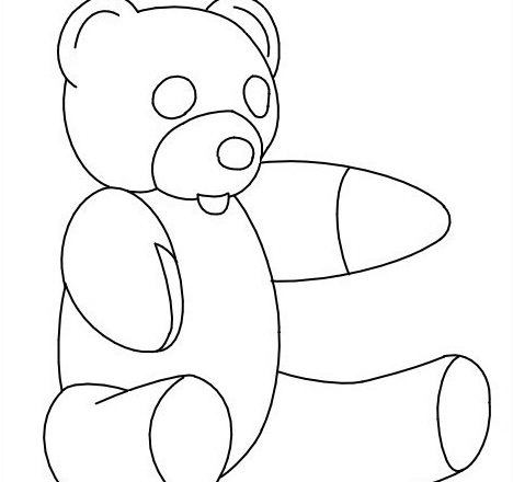 Facile disegno da colorare orsetto peluche