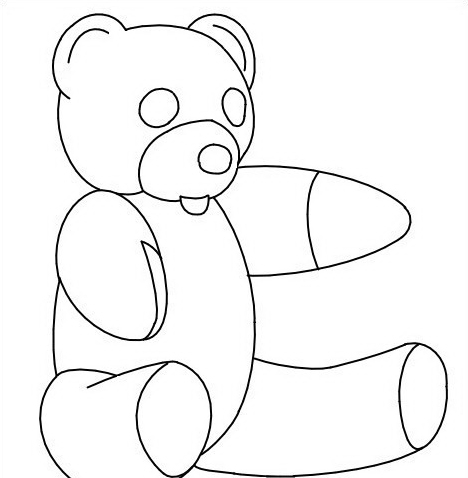 Facile disegno da colorare orsetto peluche