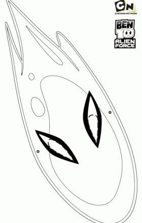 Fangofiammante maschera disegno da colorare Ben 10