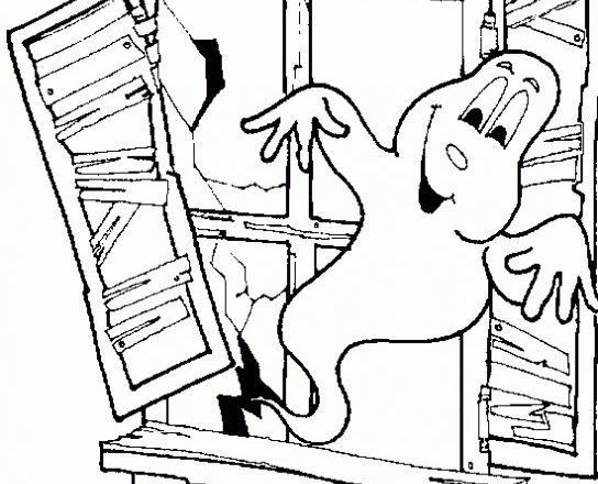 Fantasma che esce dalla finestra disegno da colorare Halloween