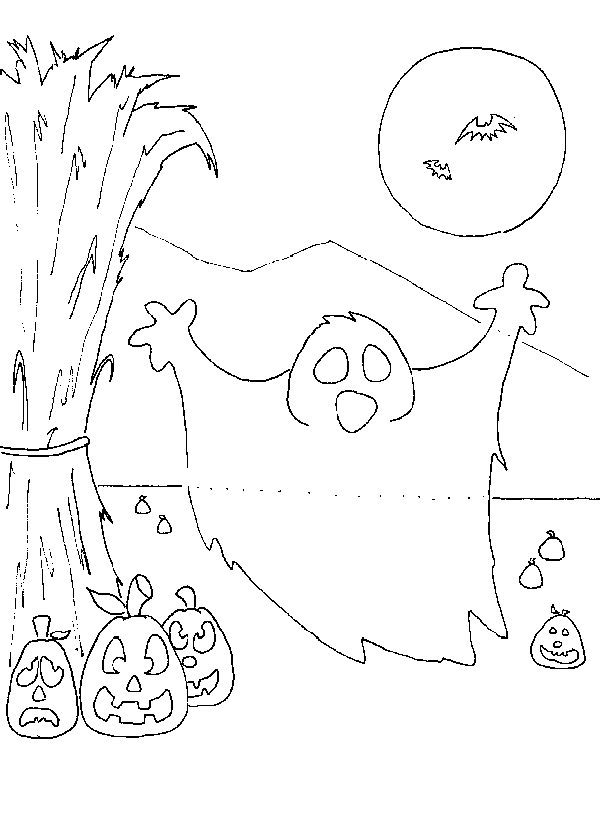 Fantasma di Halloween disegno da colorare gratis
