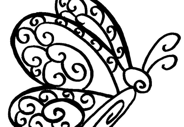 Farfalla con ali a tema circolare disegno da colorare