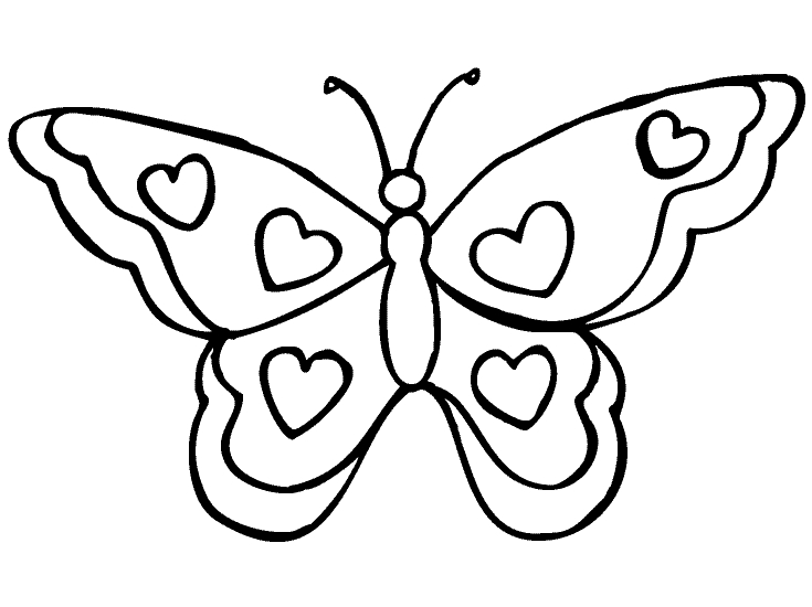 Farfalla con cuoricini disegno da colorare gratis