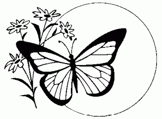 Farfalla con fiorellini disegno da colorare