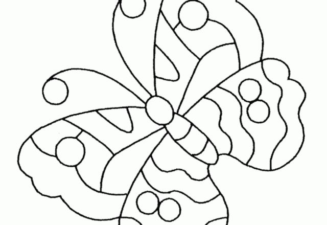 Farfalla con forme tonde disegno da colorare per bambini