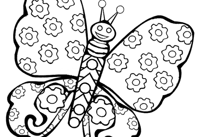 Farfalla con tema margherite disegno per bambini