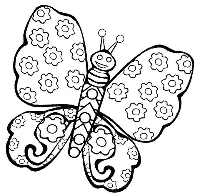 Farfalla con tema margherite disegno per bambini