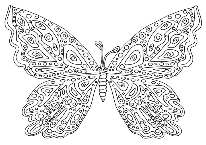 Farfalla disegno da colorare difficile