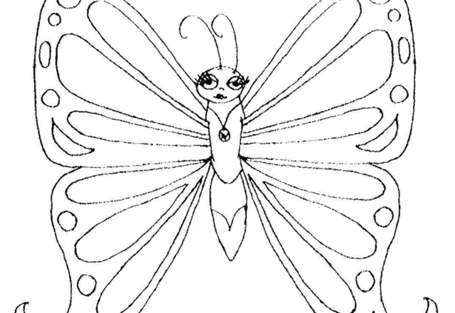 Farfalla femmina disegno da colorare gratis